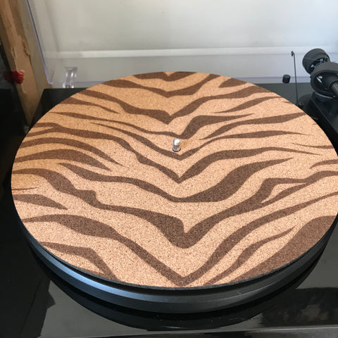 Cork Turntable Slip Mat  | Tiger Print