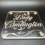 Lord Knobington and Lady cuntington coaster set