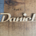Personalised Wooden Name Sign Plaque Script Door 6 FONTS - 5-20cm
