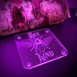 Bee awesome, kind, happy, compassionate acrylic coaster set