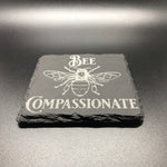 Bee awesome, kind, happy, compassionate acrylic coaster set