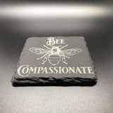 Bee awesome, kind, happy, compassionate acrylic coaster set
