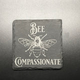 Bee awesome, kind, happy, compassionate acrylic coaster set