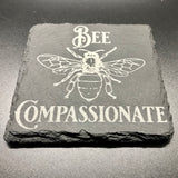 Bee awesome, kind, happy, compassionate acrylic coaster set