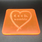 Cock Womble love heart coaster
