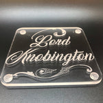 Lord Knobington and Lady cuntington coaster set