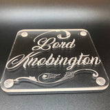 Lord Knobington and Lady cuntington coaster set