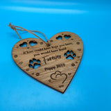 Personalised, Laser Etched,  Dog Memorial,  Wooden Heart, hanging decoration, Sign