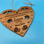 Personalised, Laser Etched,  Cat Memorial,  Wooden Heart, hanging decoration, Sign