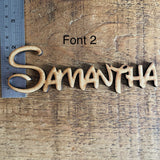 Personalised Wooden Name Sign Plaque Script Door 6 FONTS - 5-20cm
