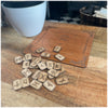Rune casting board and 24 Elder Futhark rune set
