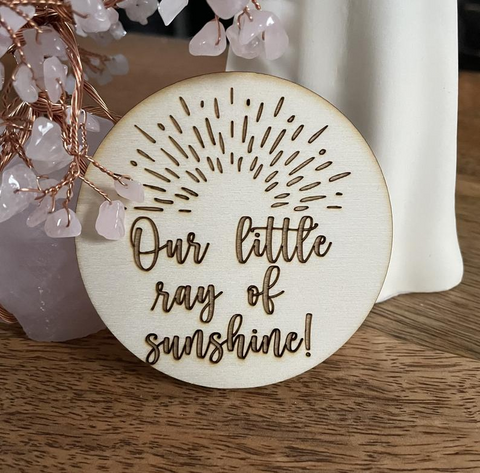 Baby Birth Announcement, Our little ray of sunshine, Milestone Discs, photo prop