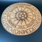 Pendulum Board for Crystal Reading - Sun/Moon pentagram