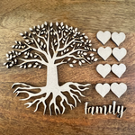 Tree of Life Family Kit 2, Craft Kit, Laser cut, 8 Free MDF Hearts, 1 free Family Name