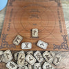 Rune casting board and 24 Elder Futhark rune set