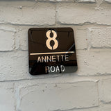 Modern house name and number sign