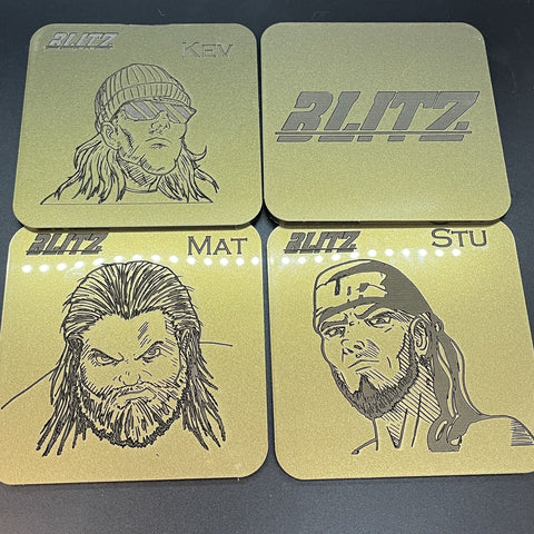 Blitz - Metallic 4 x Coaster Set