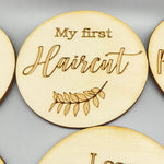 Baby Firsts Milestones (Baby Shower, Photos Prop, Sign, Plaque) Wooden Gift Set