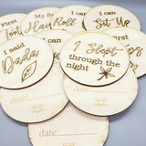 Baby Firsts Milestones (Baby Shower, Photos Prop, Sign, Plaque) Wooden Gift Set